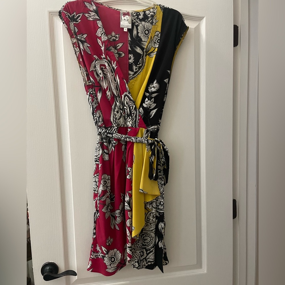 Yoana Baraschi Balienese Paisley Multi Tone Short Sleeve Dress Size 12